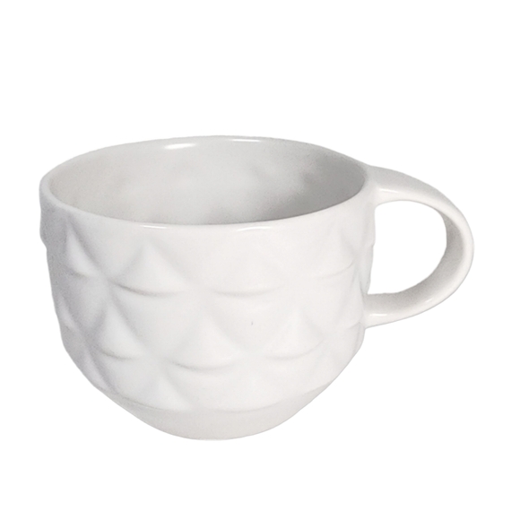Starbucks 2013 New Bone China White Coffee Tea Mug Faceted Textured Geometric - Picture 2 of 8